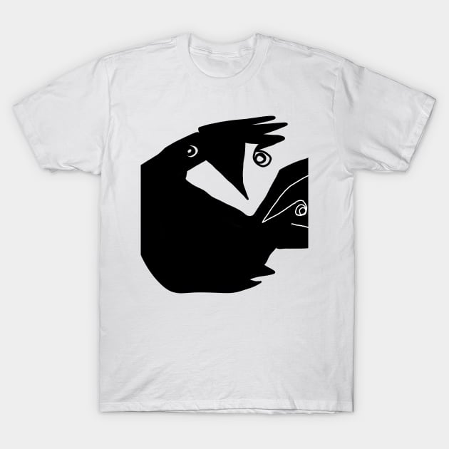 black birds T-Shirt by Angel Rivas